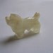 Tiny Carved Stone Dog - White Hound Dog Figurine
