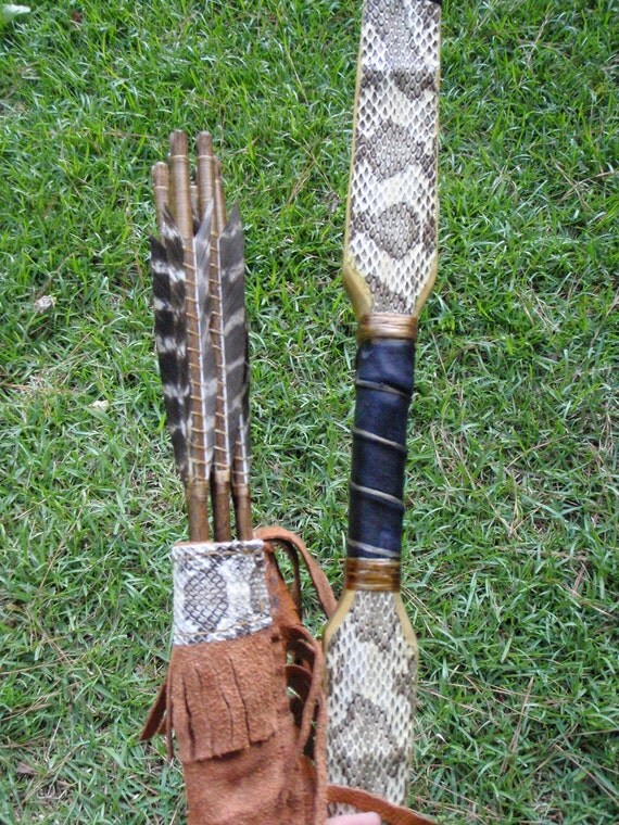 Snakeskin backed Buffalo Bow set Osage and by WarpathArchery