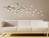 Cherry Blossom Branch Vinyl Wall Decal, Cherry Blossom Decal for Nursery, Childrens, Bedroom, Kitchen Nook, Dining Room, Living Room