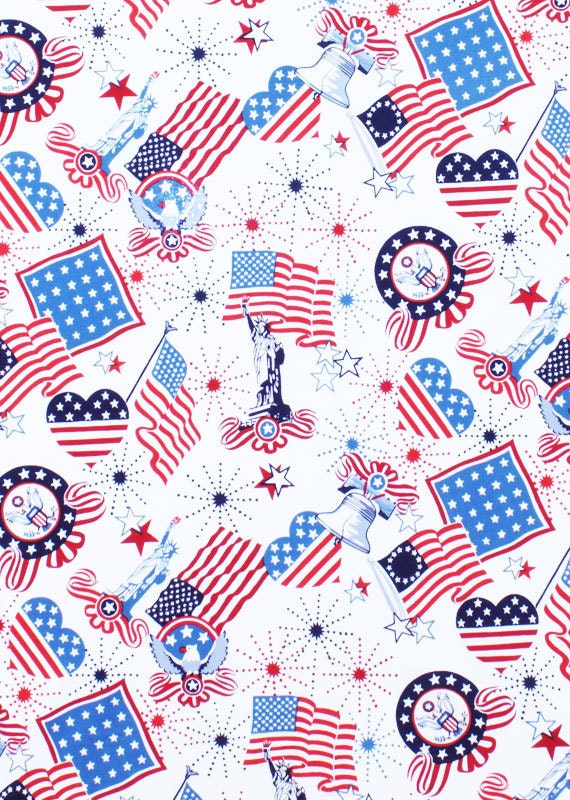 Alexander Henry Fabric - Liberty Sparkler - Love, Luck and Liberty - White - Novelty Fabric