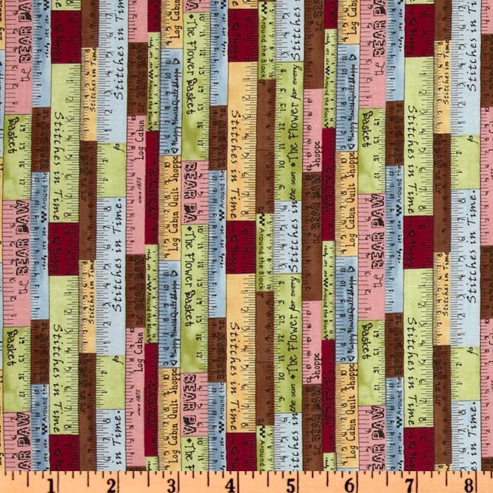 A Quilter's Home - Helpful Rulers Stripe - Multi by Nancy Cupboard for South Sea Imports