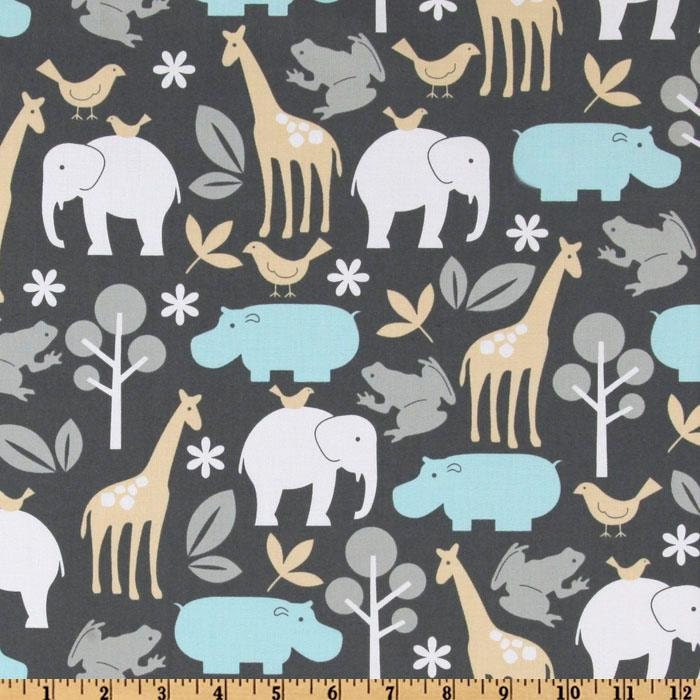 Michael Miller Fabric- Zoology in Sea- Children's Animal Print Fabric
