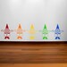 Rainbow gnomes wall decal- set of five multicolor gnomes