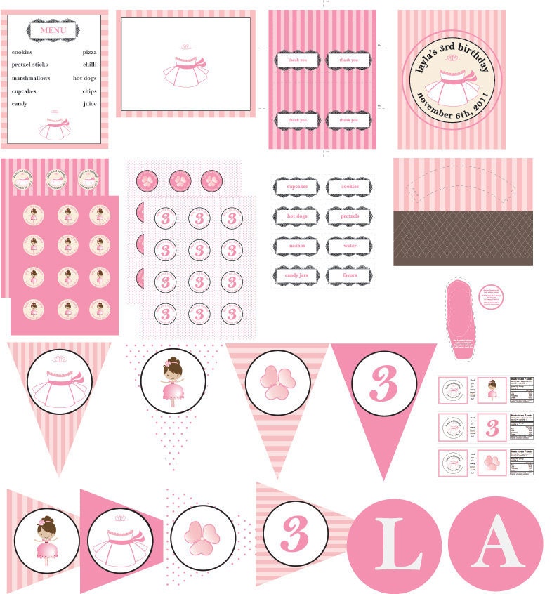 Ballerina Party Package- Printables DIY Kit