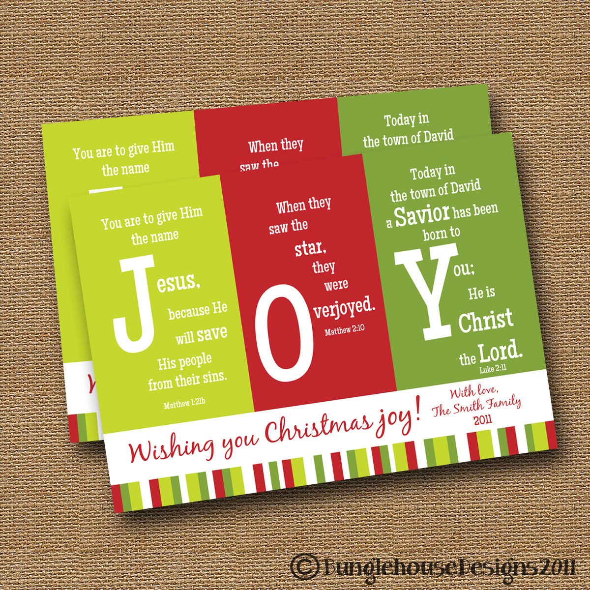 Christmas Card DIY PRINTABLE JOY Christian by bunglehousedesigns