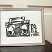 Sound System Linoleum Block Print