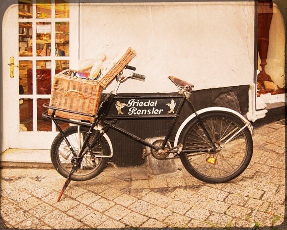 vintage looking bike with basket