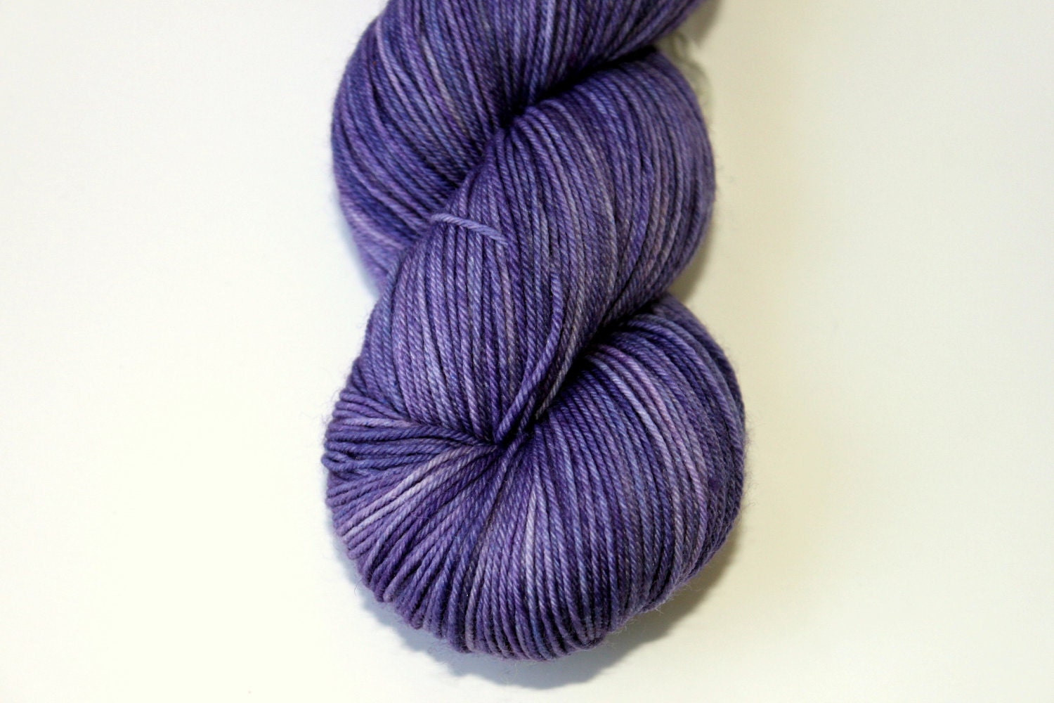 Kettle Dyed Sock Yarn, Superwash Merino and Nylon Fingering Weight, in "Purple People Eater"