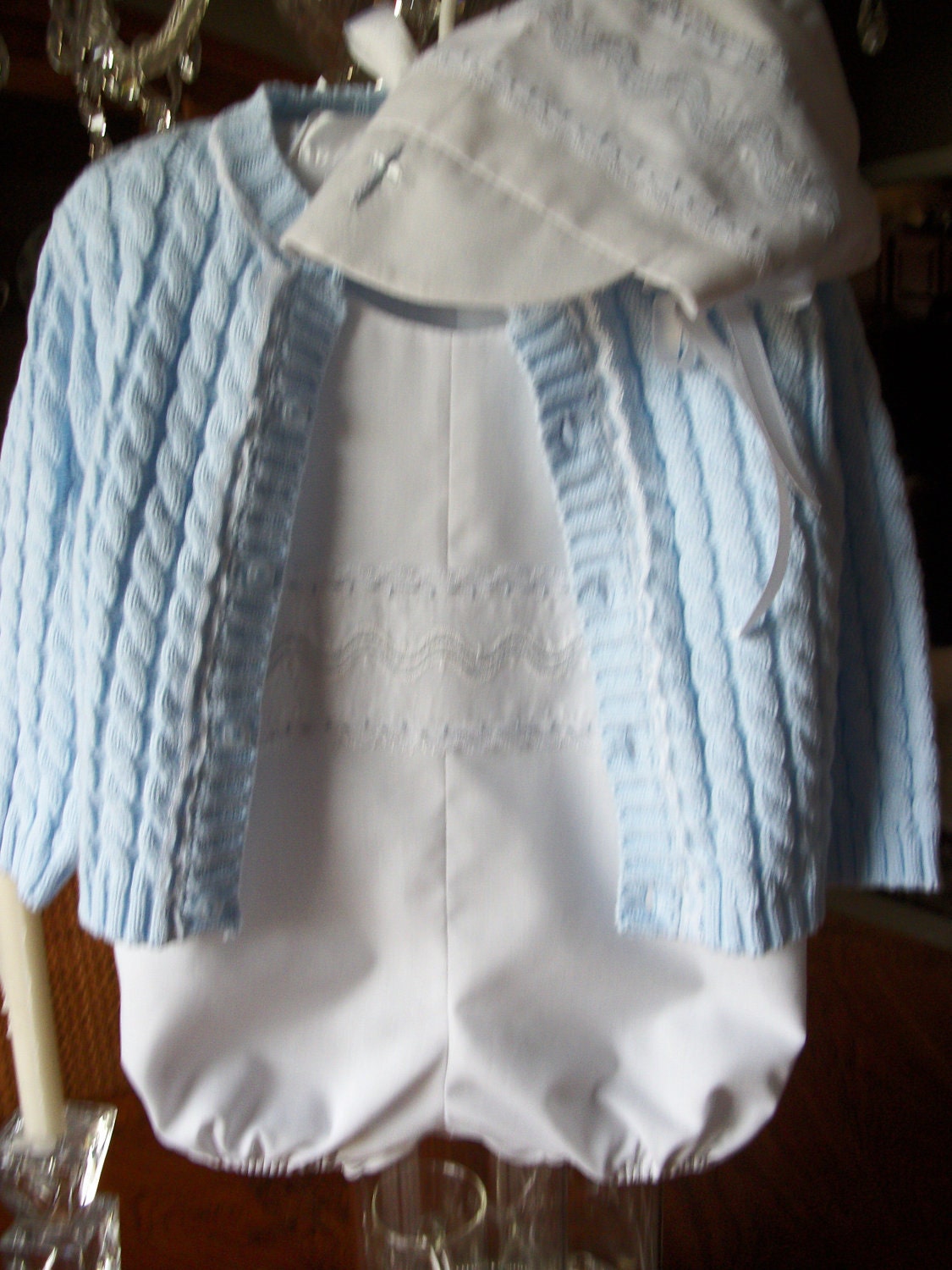 Christening-Baptism Baby Boy 3pc Outfit-READY TO SHIP