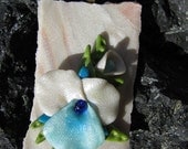 Faux Mother of Pearl Polymer Clay Pendant "Ice Queen"