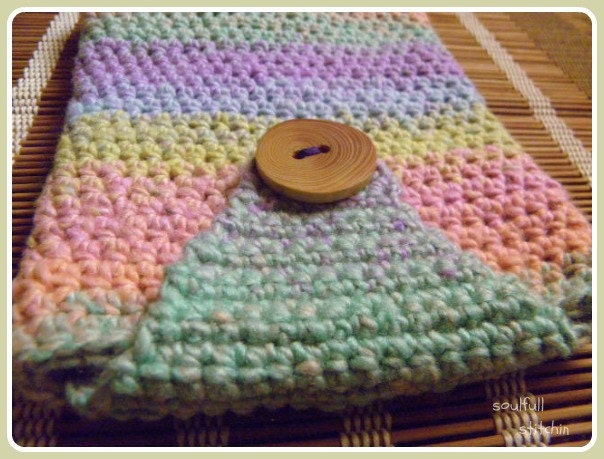 Crochet E-Reader Sleeve Kindle Electronic Reader Cozy Handmade Gadget Cozy