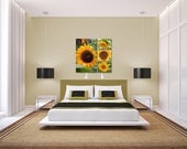 Four Sunflower Images, Sunflower Collection, Sunny Days Collection - 3 - 18x12 and 1 - 24x36