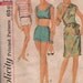 Vintage 1960s Cute Beach Wear Sewing Pattern Simplicity 4995 32 Bust Uncut