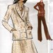 1970's Vogue Vintage Sewing Pattern : Knit Jacket, Skirt & Pants Vogue Pattern 8751 34 Bust Factory Folds No Envelope