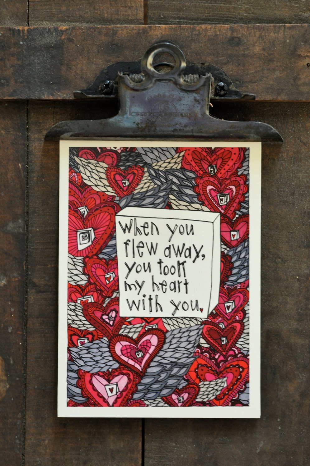 When You Flew Away You Took My Heart With You single card