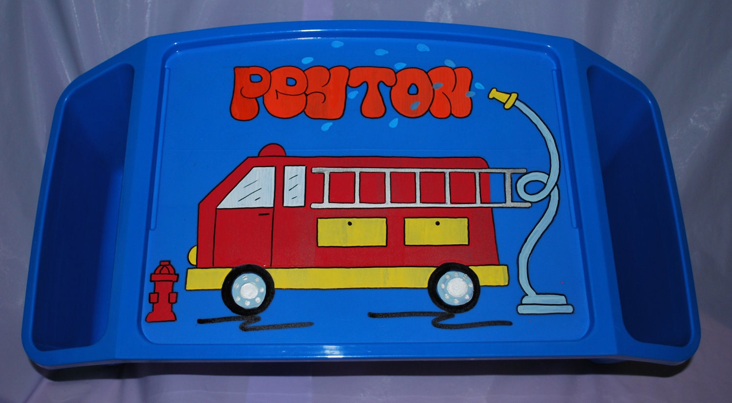Kids Lap Tray - Fire Truck - Hand Painted and Personalized