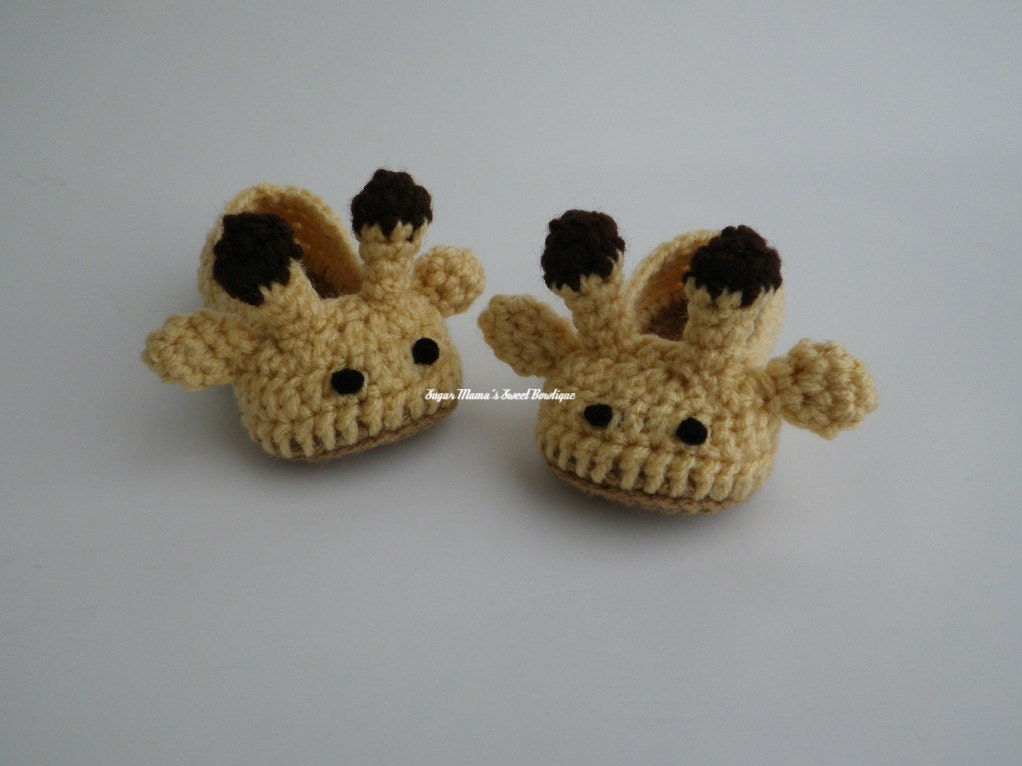 Crochet Giraffe Booties - Babies and Toddlers MADE TO ORDER Gender Neutral. Jungle / Zoo Theme (Children and Adult Sizes listed by request)