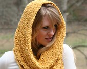 The Sunrise Cowl Scarf Women's Chunky Snood Scarf Oversized Hood Deep Loop Scarf Golden Yellow