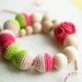 Nursing necklace / Teething necklace - Fuchsia, Neon green, Pale pink