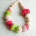 Nursing necklace / Teething necklace - Fuchsia, Neon green, Pale pink