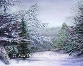 Landscape  painting 8x10 print from ORIGINAL oil painting. Scenic, Shabby chic, rustic decor earthspalette