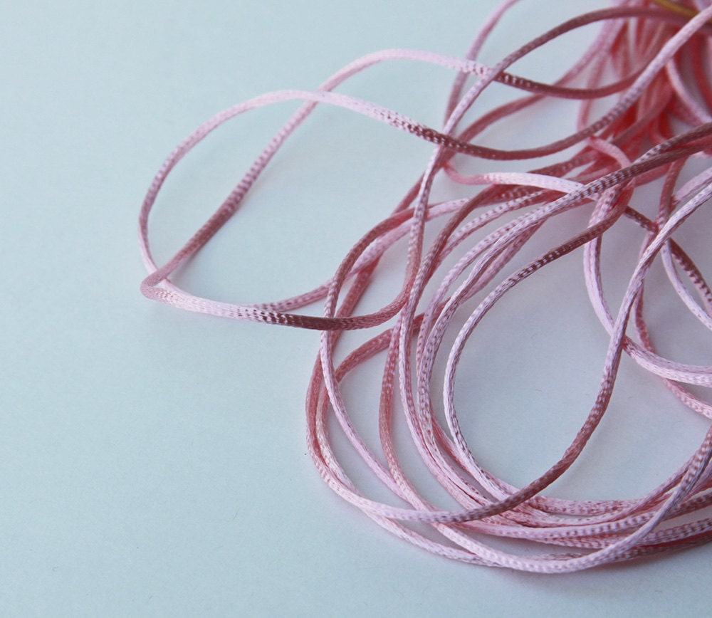 10 Yards Pink Satin Rattail Cord - Satincord - Opening SALE - 1.5 mm - 1/16 Wide - Lightweight