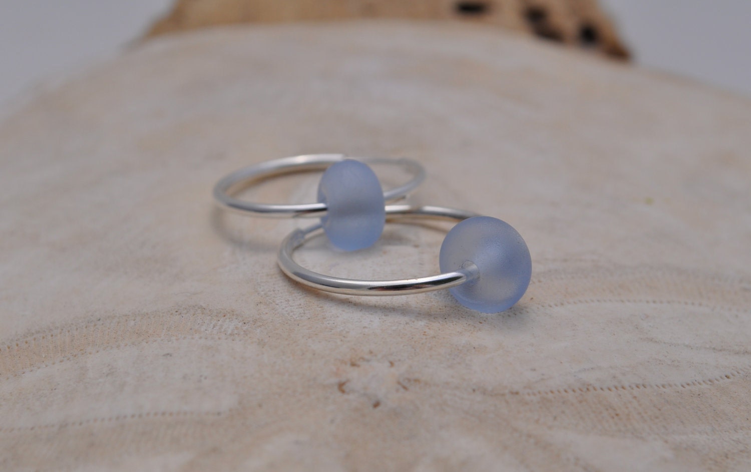 single bead sky blue earrings