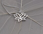 petite lotus flower sterling silver necklace