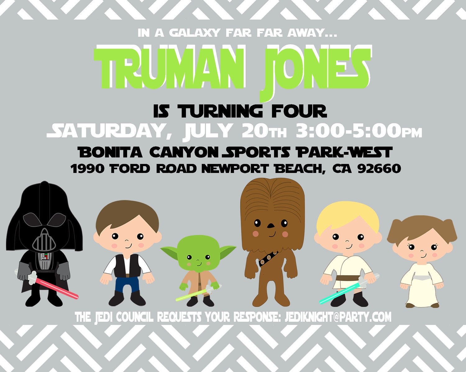 Star Wars Custom Birthday Invite - Star Wars Party Invitation - Party Supplies