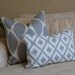 Decorative Pillow Cover - Accent Pillow - Throw Pillow - 20" X 20" - Home Decor Designer Fabric - SAME Fabric Both Sides - Gray Ikat
