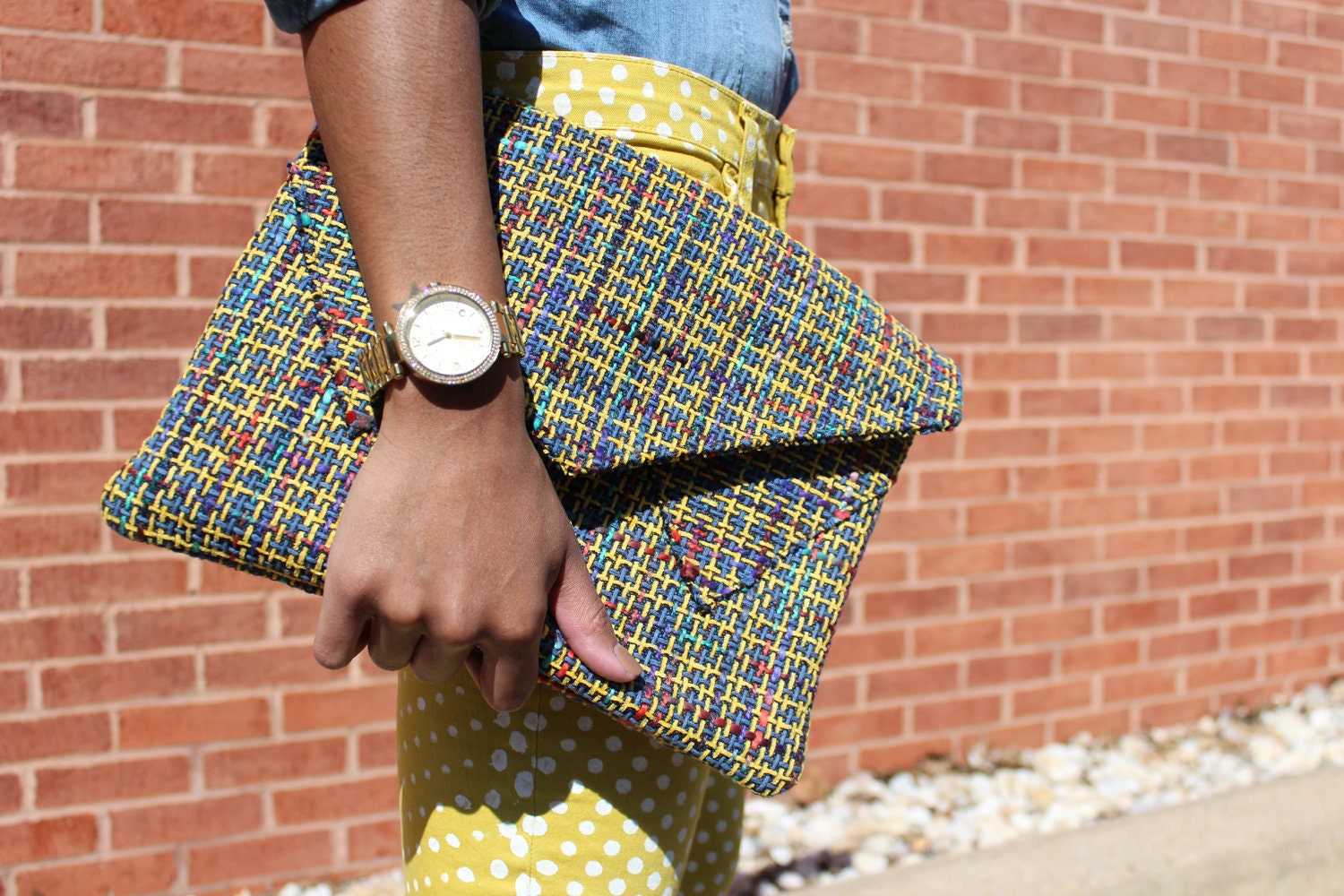 Crayola Tweed Statement Clutch