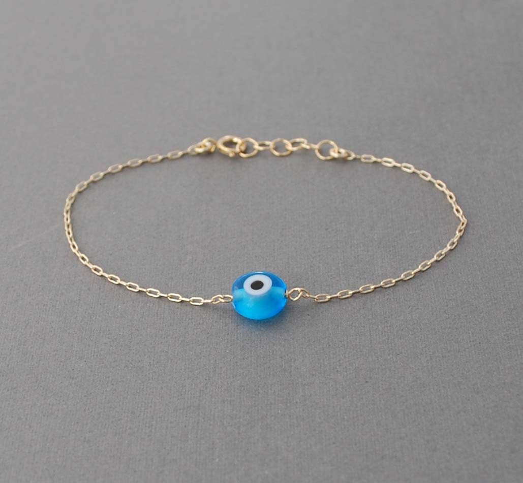 Turquoise Evil Eye Bracelet available in gold and silver