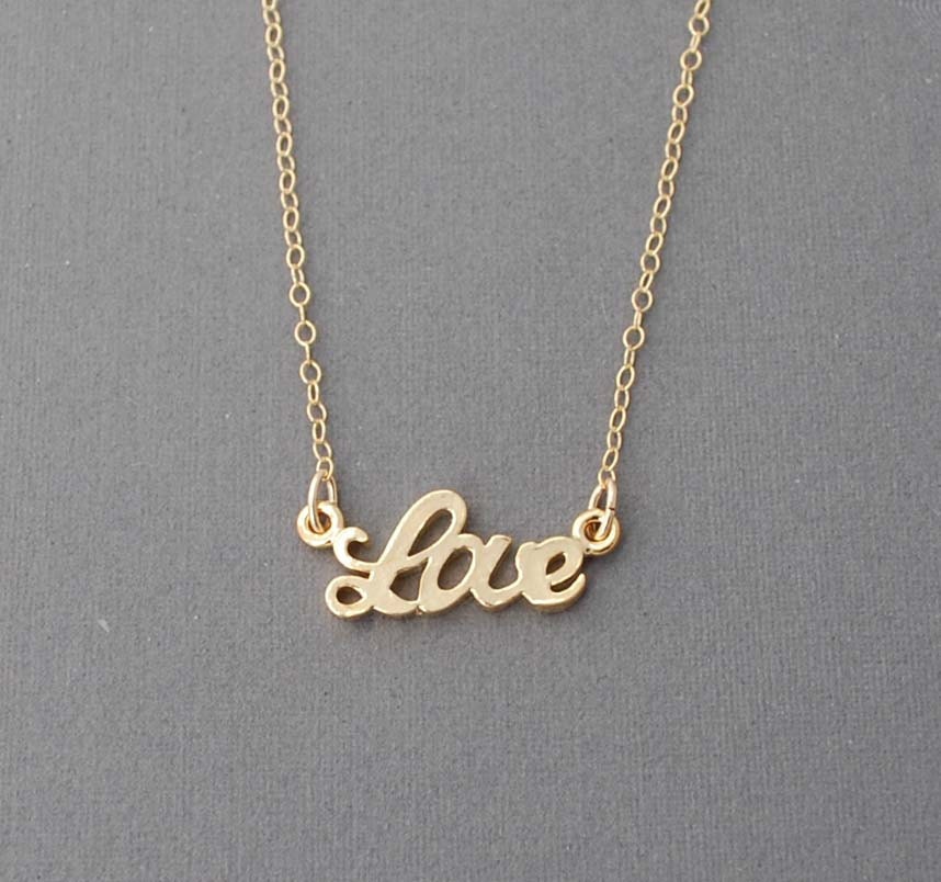 Gold Love "word" Necklace