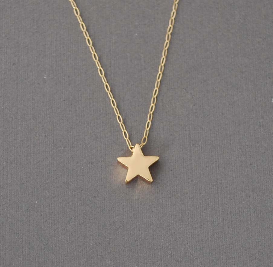 Tiny Gold Star Necklace also available in Silver