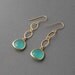 Seafoam Teal Set Glass Gold Earrings available in silver