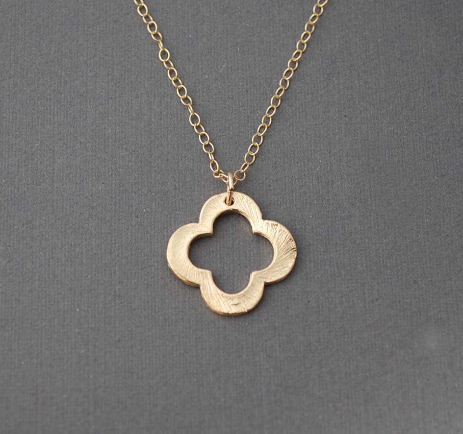 Gold Clover Necklace Quatrefoil