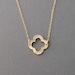 Double Connected Gold Clover Necklace Quatrefoil also in Silver