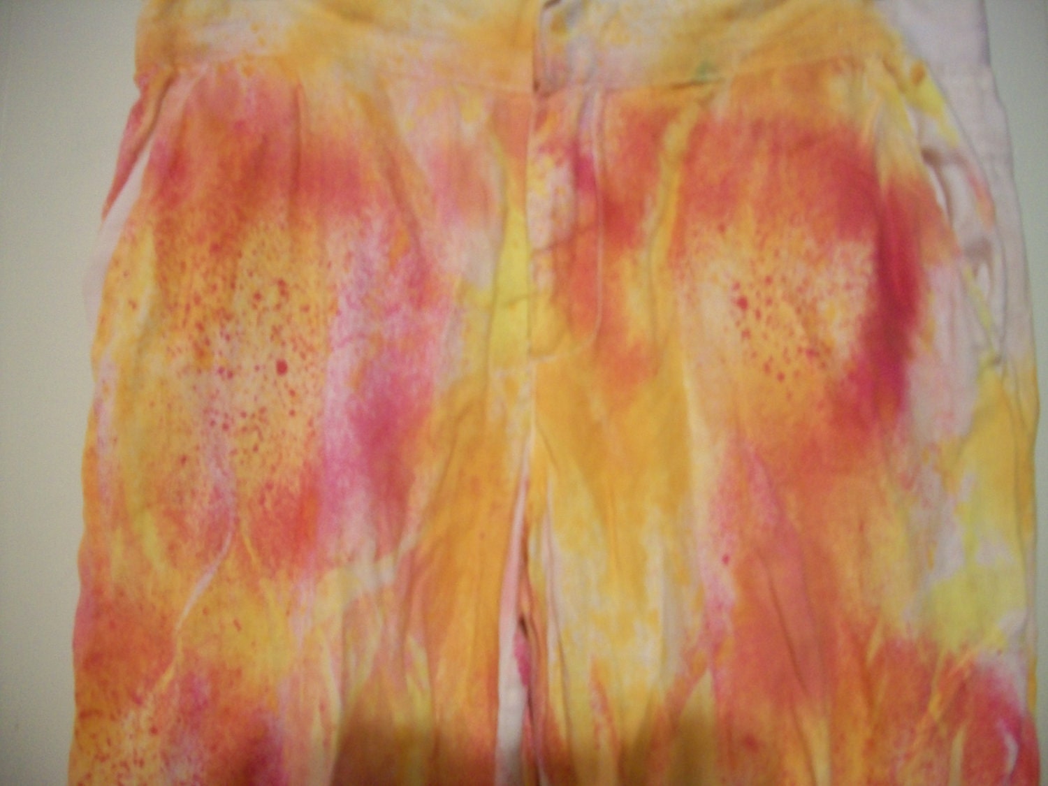 Hand-dyed linen jeans, size 8