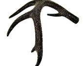 Jet Black Crystal Rhinestone Deer Antler Art Sculpture Medium - MayaJadeCreations