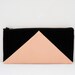 zipper pouch 4"X8"  geometry  pencil case black peach