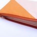 Neon zipper pouch 4"X8"  geometry  pencil case in paprika camel peach and apricot