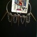 Two tone spike & chain earrings