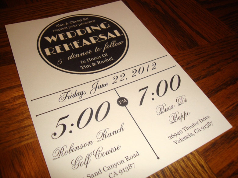 Custom Printable Vintage Wedding Rehearsal Dinner Invitation