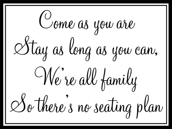 Custom Printable Wedding Reception Seating Chart Sign