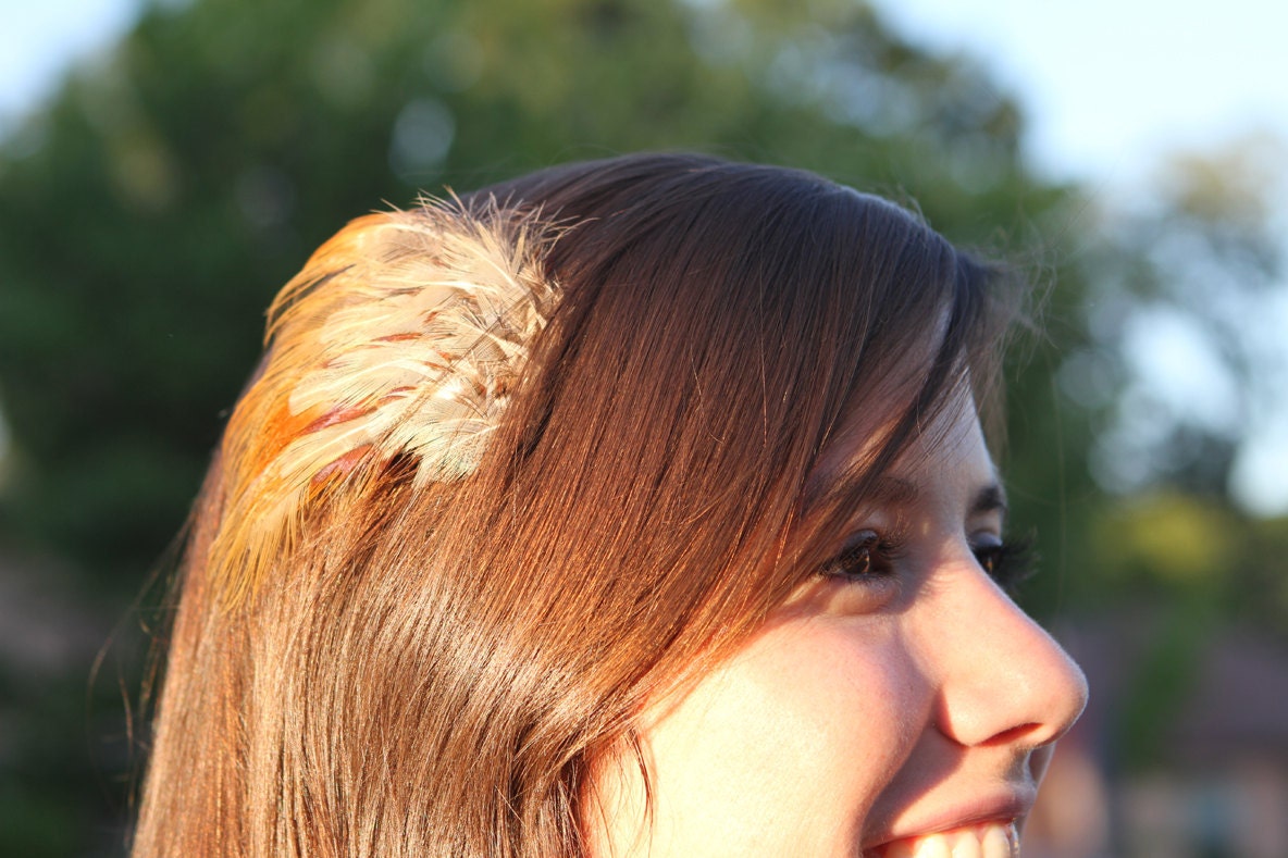 Pheasant Hair Clip Fascinator  - Dionysus