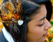 Golden-Hued Pheasant Chicken Rooster Feather Fascinator - Clementia