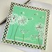 Dandelion Painted Greeting Card, Mint Brown Chocolate Polka Dots, Blank Inside, Summer, Make a Wish