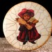 Vintage look - shabby - crackle - decoupaged - small - wooden - cake stand - cupcake pedestal - gold - beige