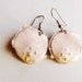 Soft pink round dangle earrings shabby chic - OOAK handmade ceramic