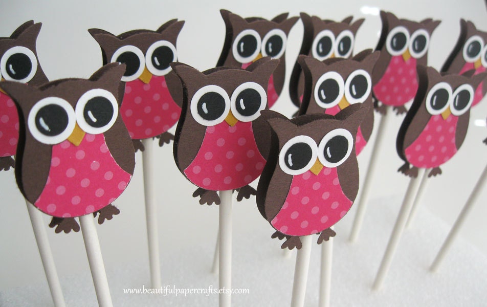 Items similar to Owl cupcake toppers, sleeping owl, Tiffany blue 